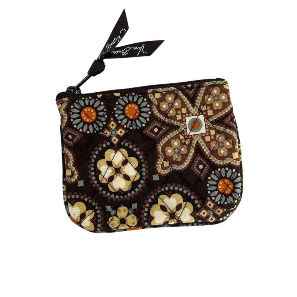 Vera Bradley Women's Floral Coin Wallet Brown Canyon Retired Pattern EUC